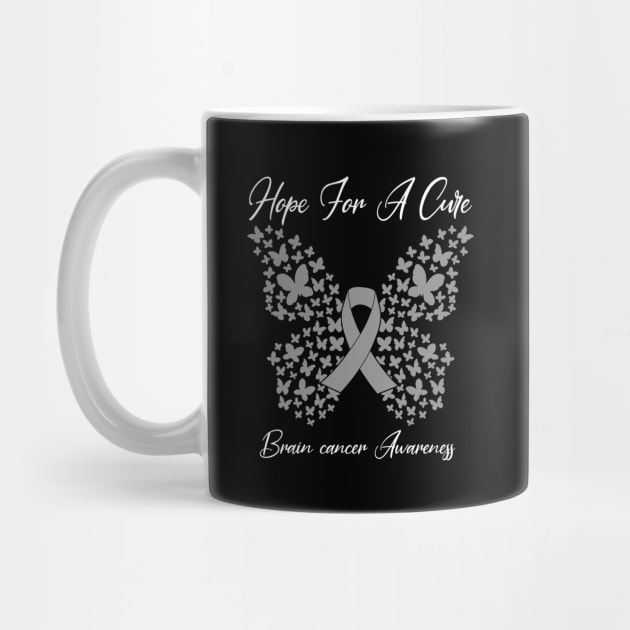 Hope For A Cure  Butterfly Gift  Brain cancer 3 by HomerNewbergereq